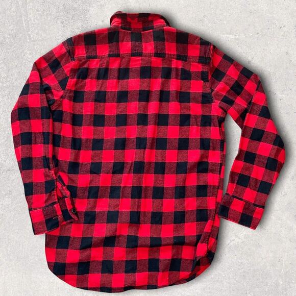 GAP KIDS PREPPY BUFFALO PLAID CHECK BUTTON DOWN RED BLACK PLAID XXL - Picture 3 of 6